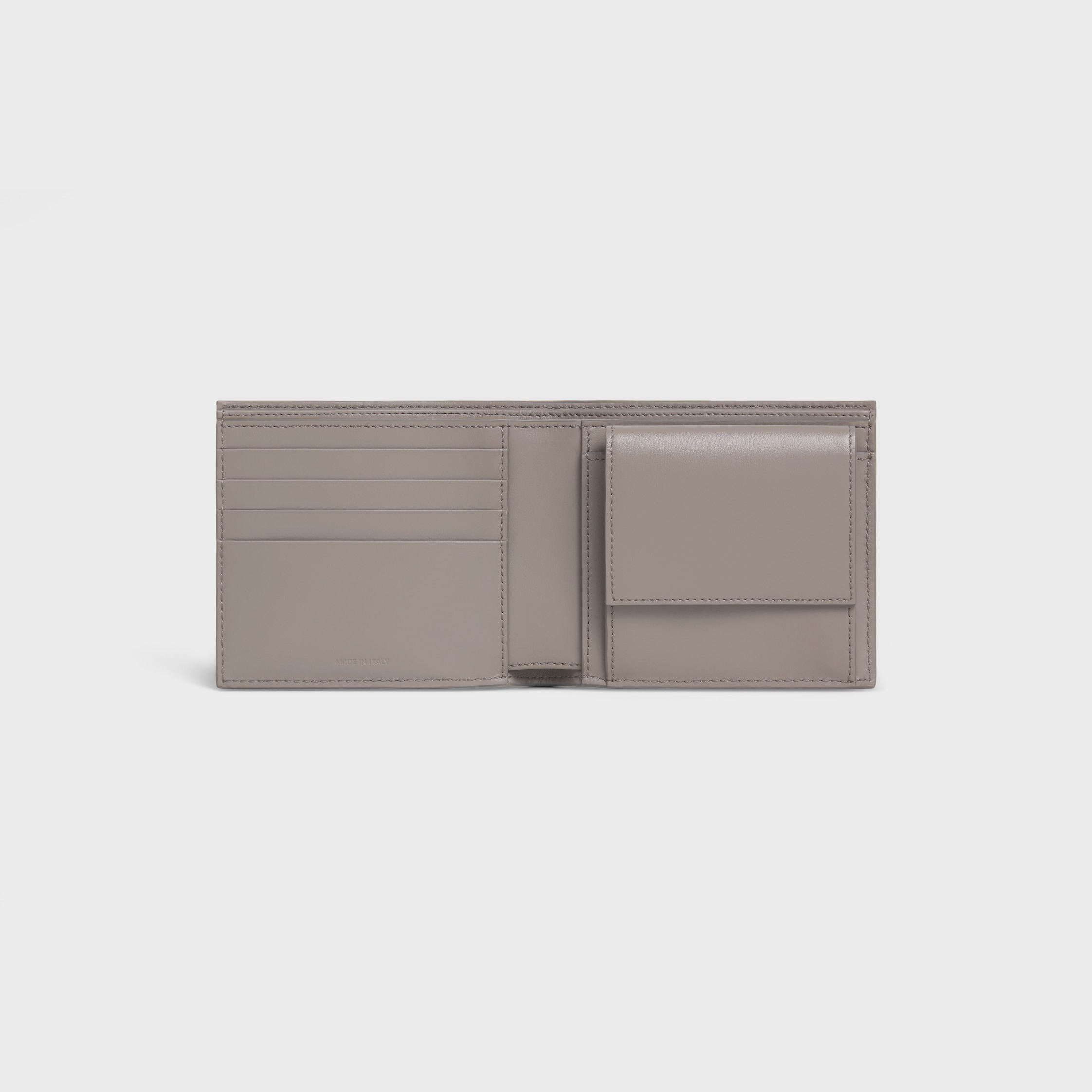 Bi-fold Wallet with Coin Compartment IN Calfskin with triomphe embossed - 5