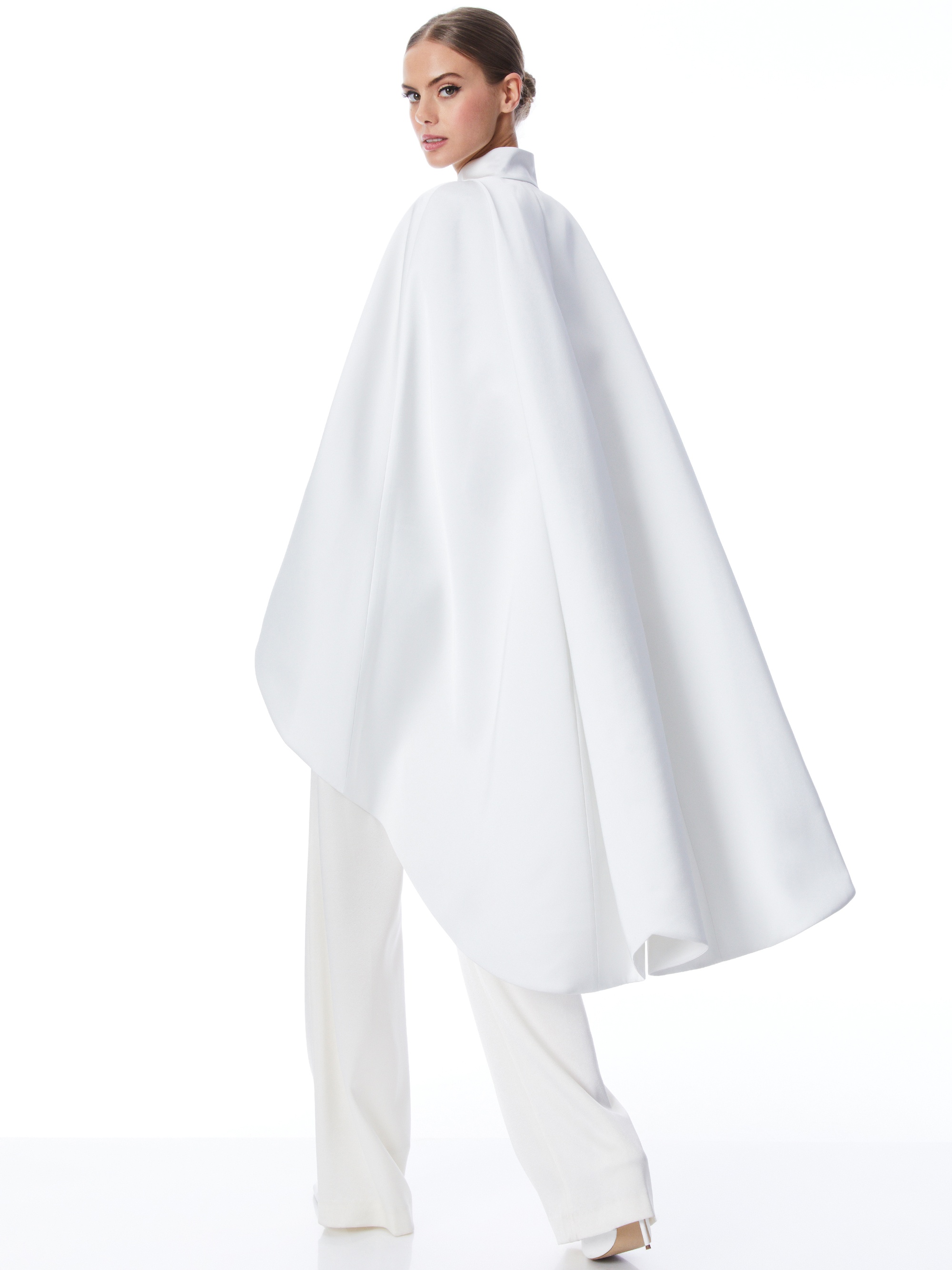 SUSANNE HIGH LOW COLLARED CAPE - 3