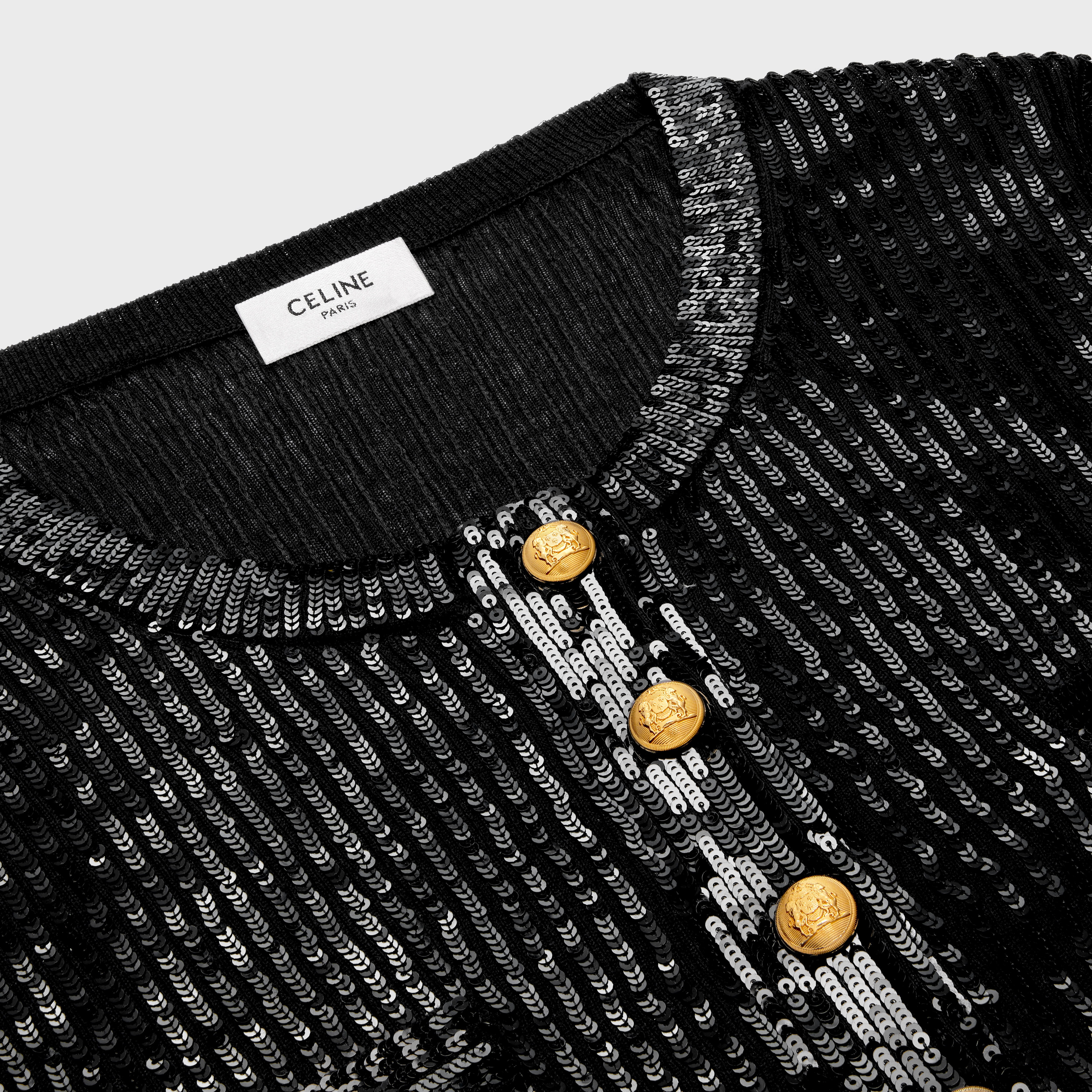 Embroidered short-sleeved top in ribbed silk - 3