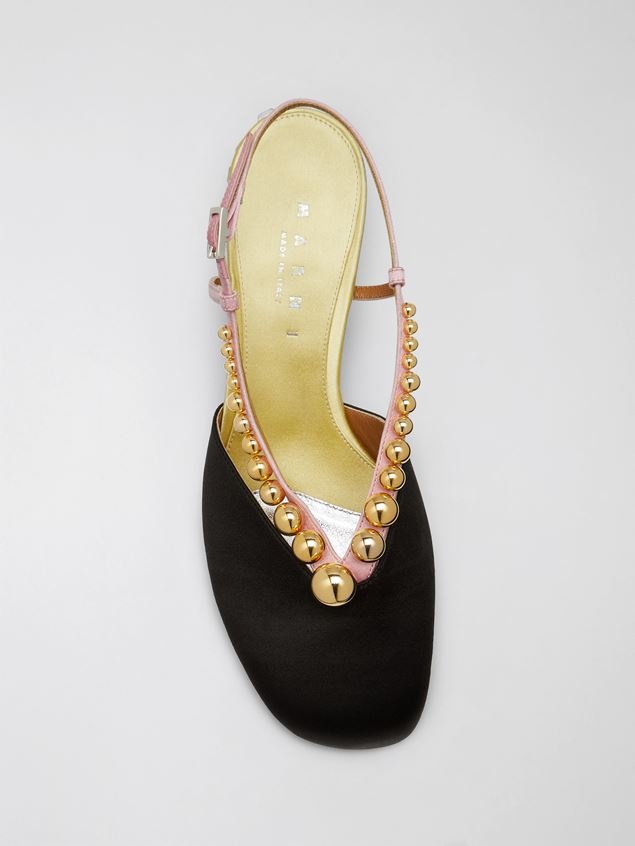 SILK SATIN PUMP WITH SCULPTED HEEL IN TRANSPARENT PLEXIGLASS - 4