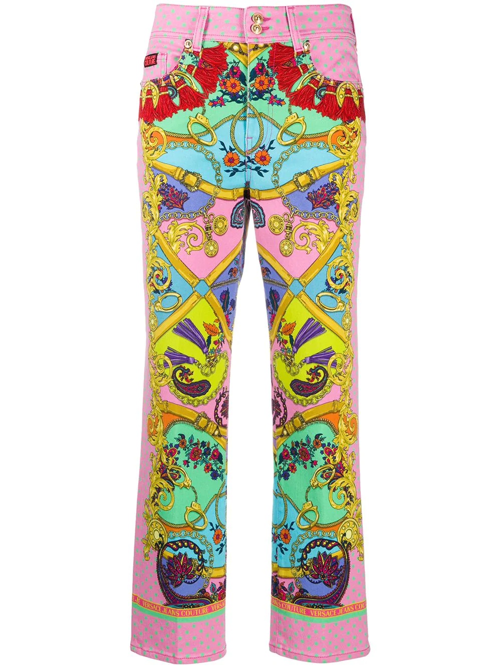 baroque print trousers - 1