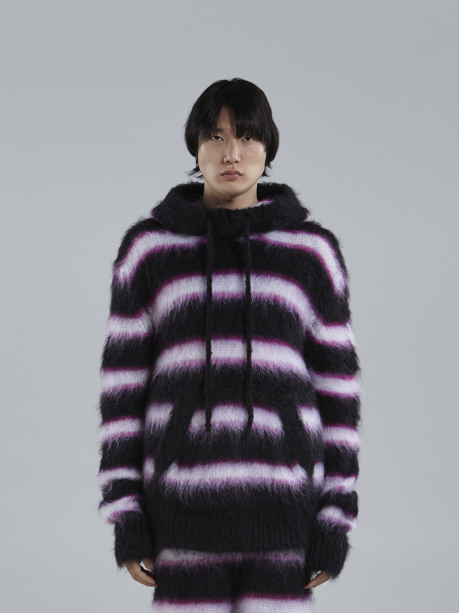 STRIPED MOHAIR AND WOOL CREWNECK SWEATER - 2