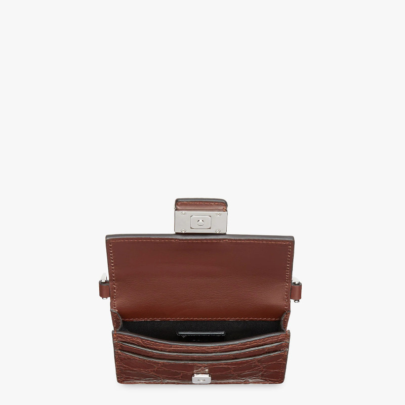 Brown caiman leather bag 3