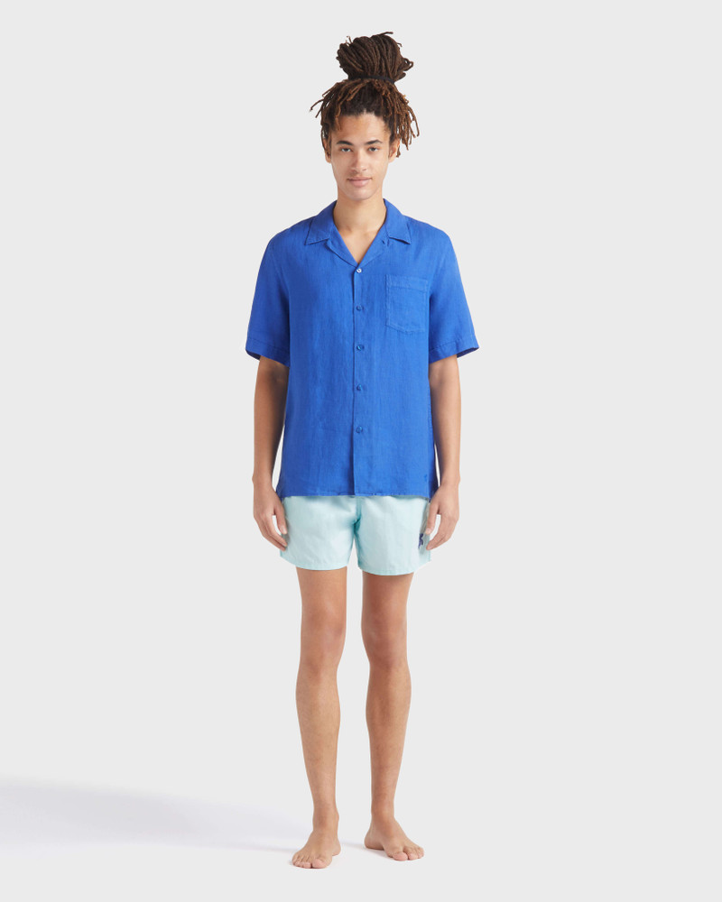 Vilebrequin Men Bowling Linen Shirt Solid outlook