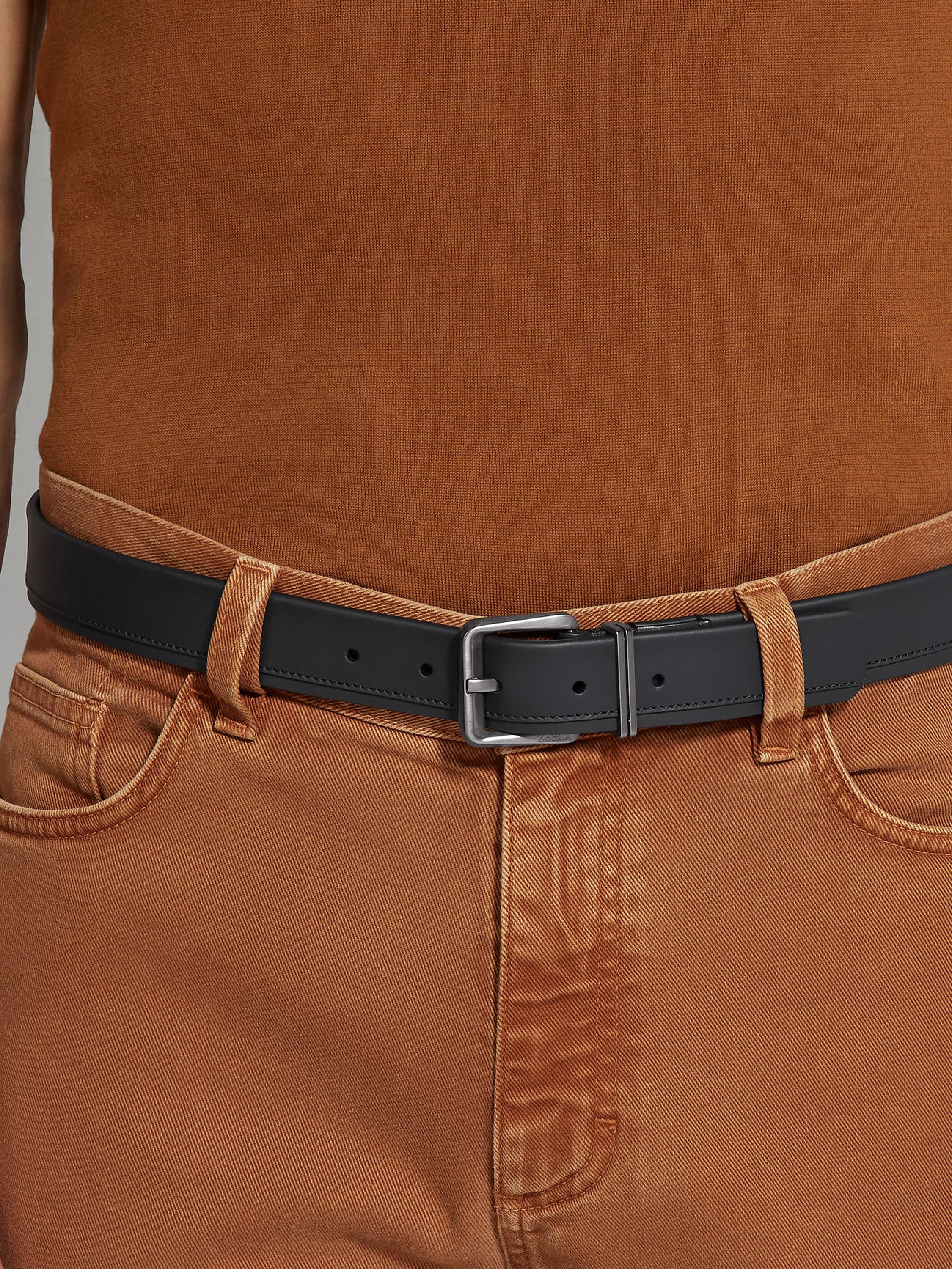 BLACK LEATHER BELT - 3