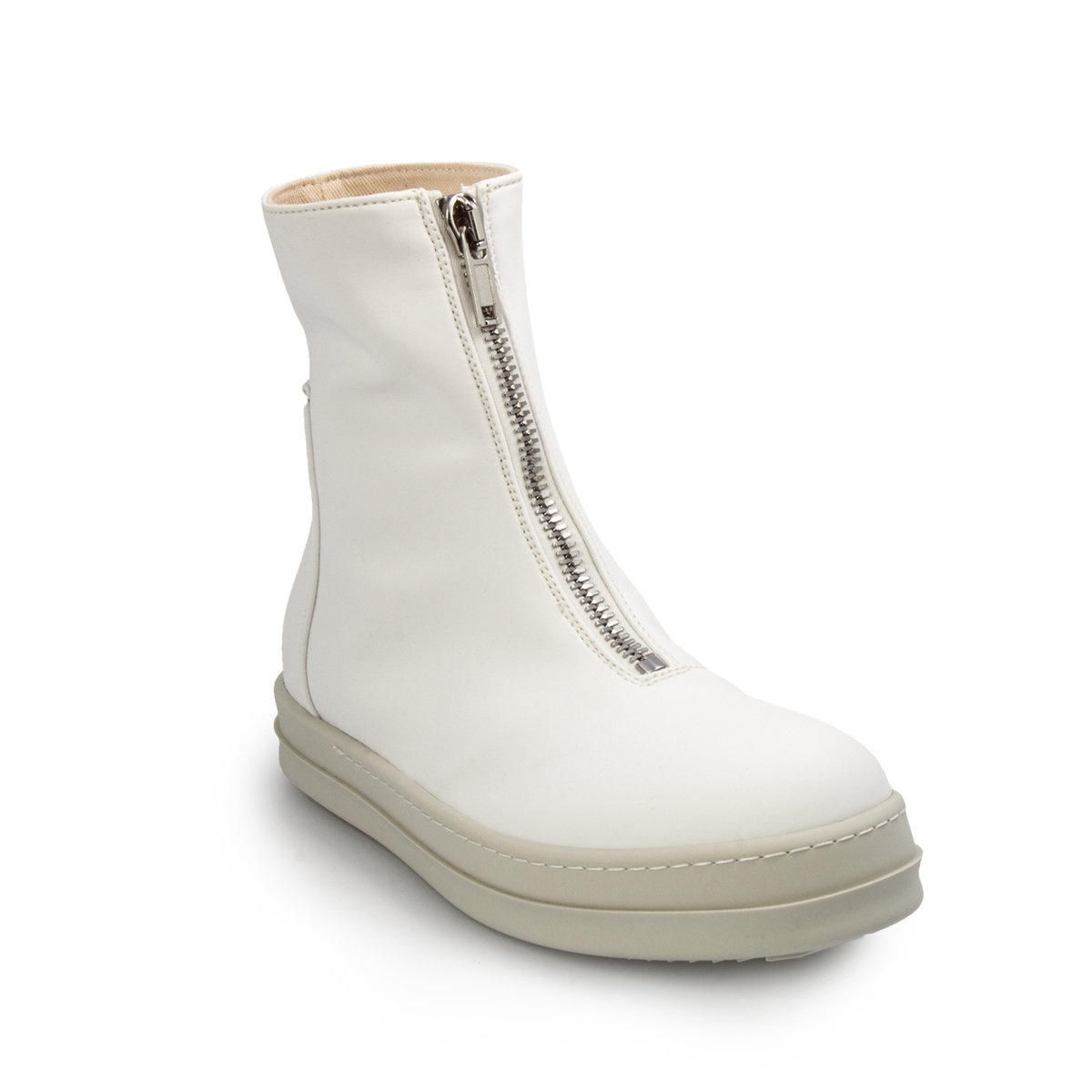 Zip Front Boots Chalk White in White - 3