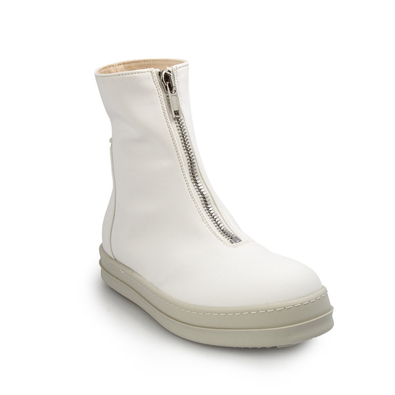 Zip Front Boots Chalk White in White 3