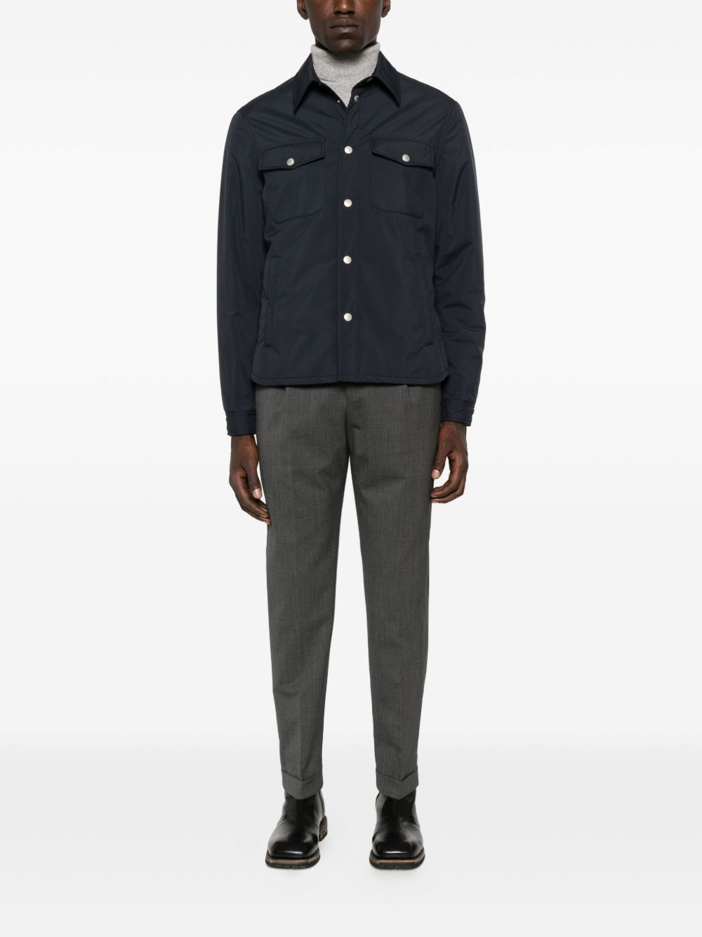 button-fastening flap-pocket jacket - 2