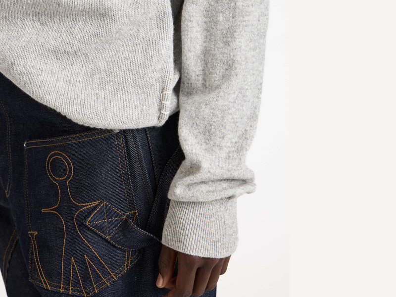 WOMENS RAGLAN JUMPER IN MID GREY MELANGE 4