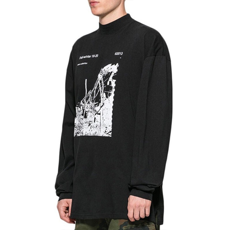 Off-White Factory Mock Neck T-Shirt 'Black' OMAB032F191850131001 - 3