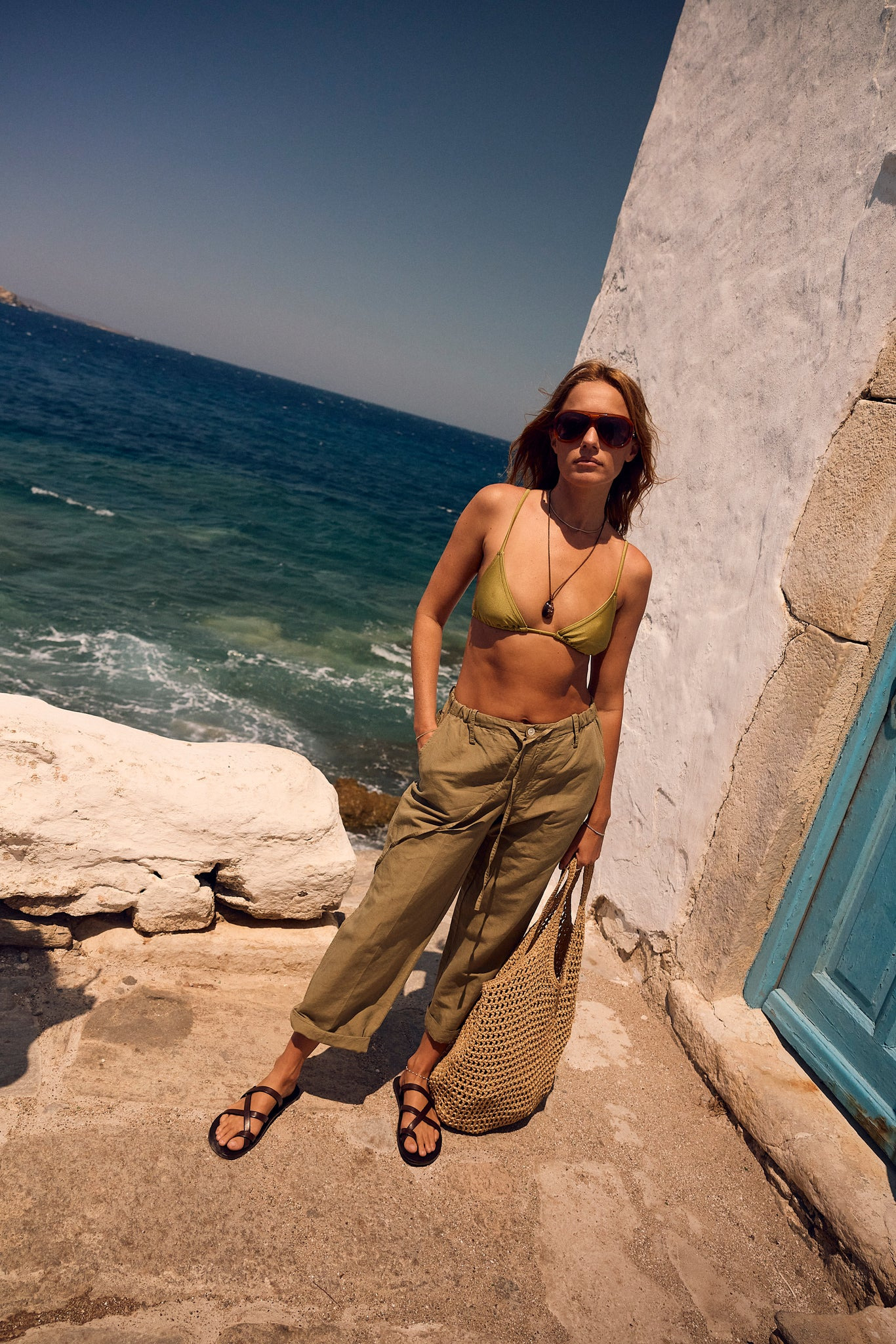ARMY LINEN AMALFI PANTS - 3