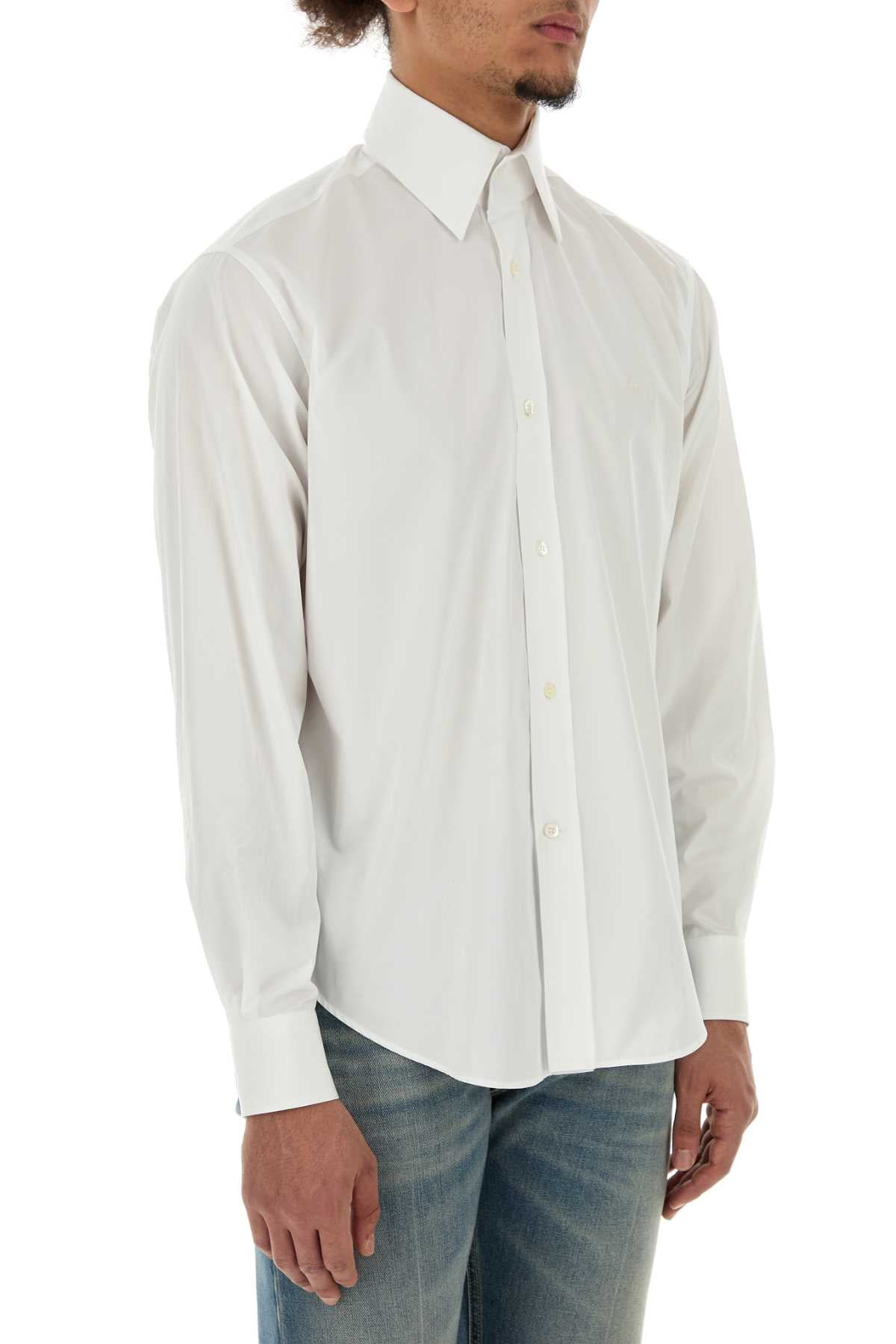 Alexander Mcqueen Men White Poplin Shirt - 3