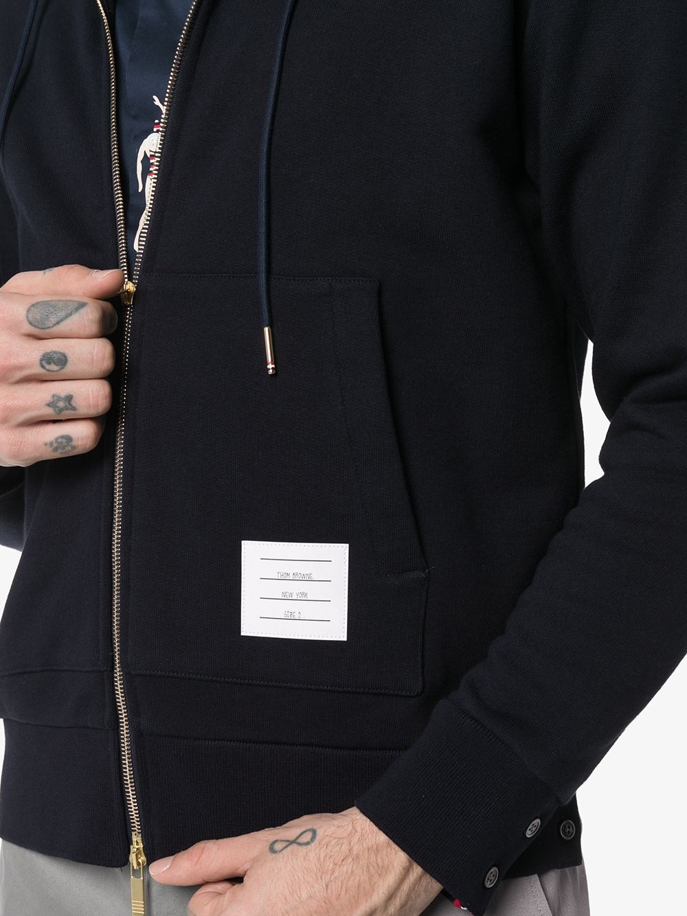 Center-Back Stripe Loopback Hoodie - 5