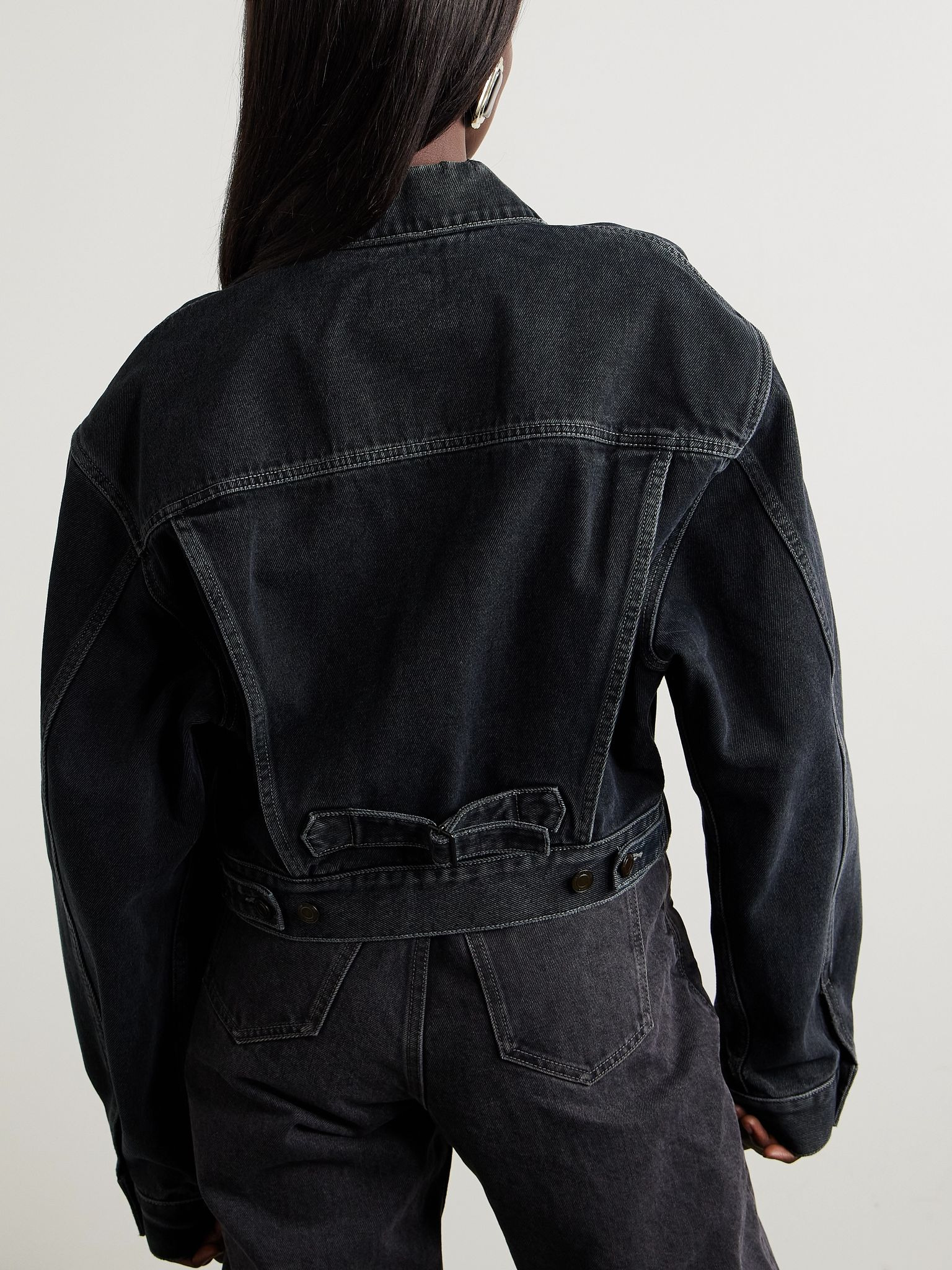 Cropped denim jacket Midnight blue - 3