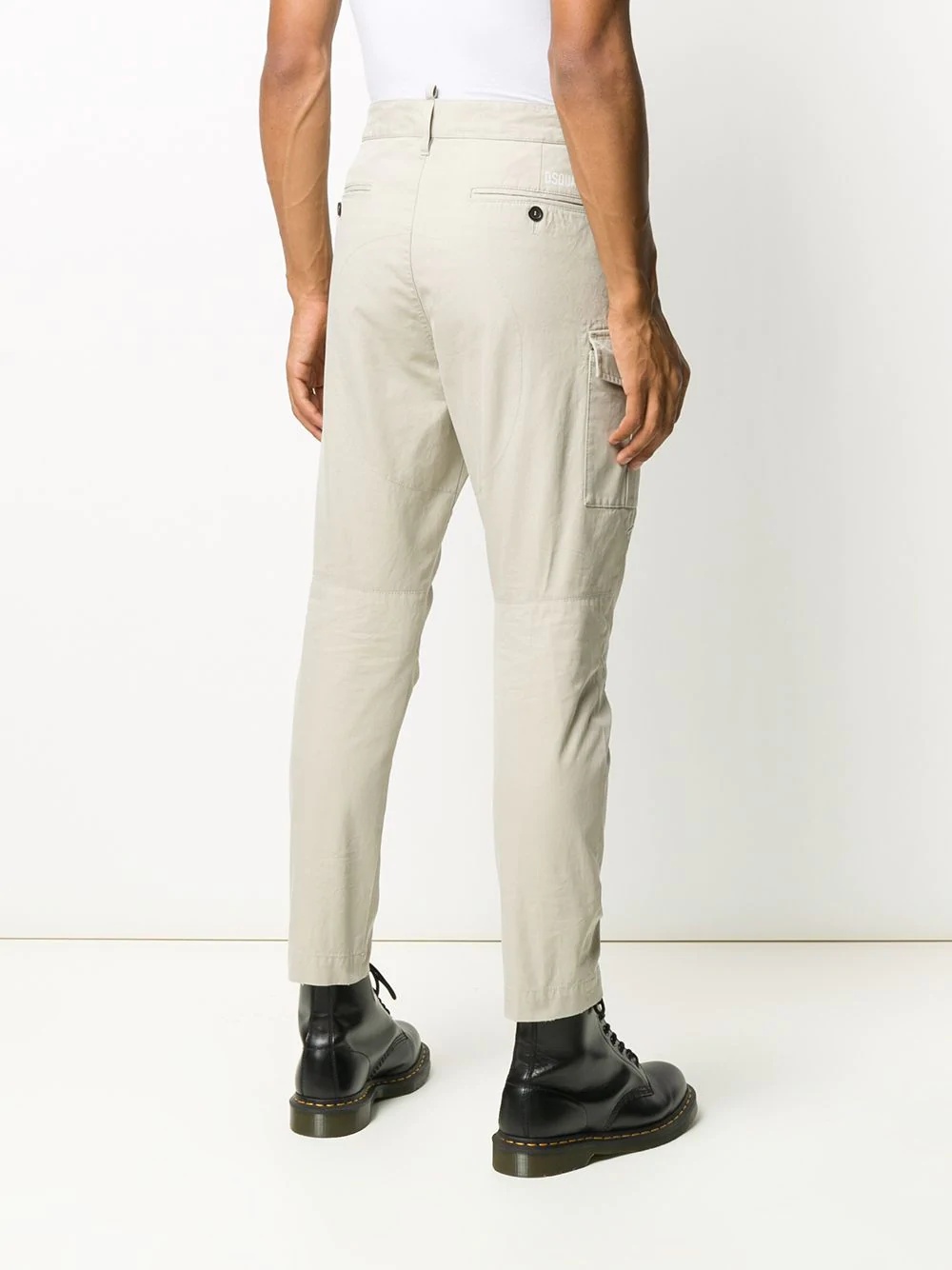 distressed cotton cargo pants - 4