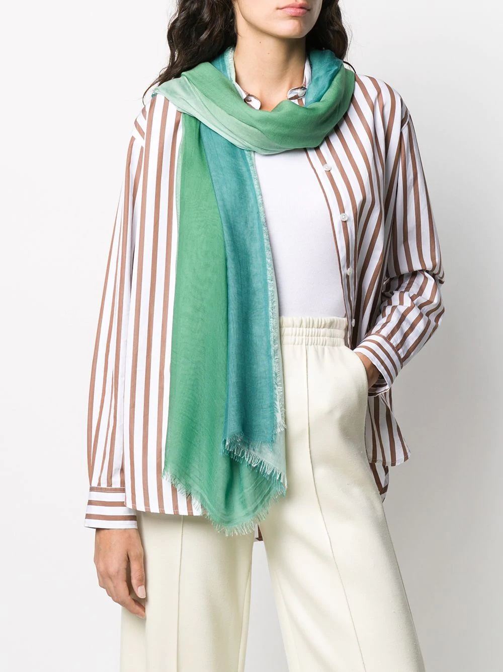 gradient-print lightweight scarf - 2