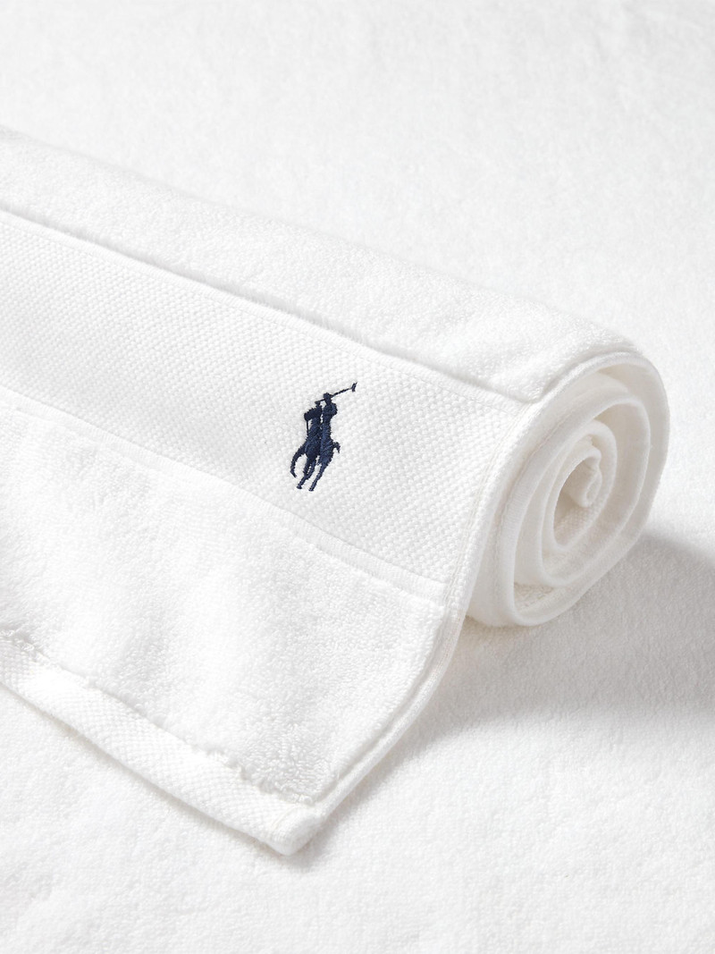 Polo Player Cotton Bath Mat - White 1
