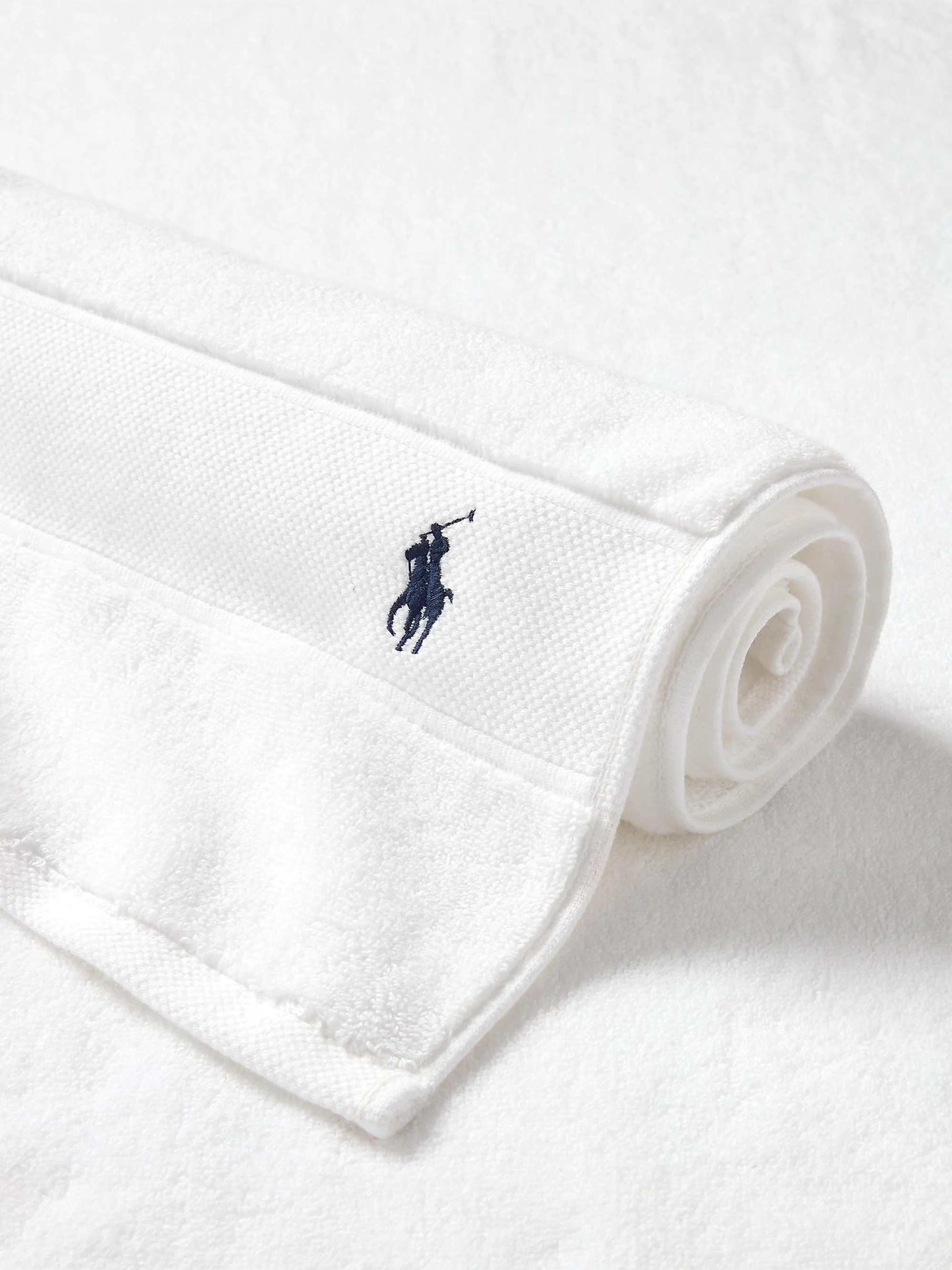 Polo Player Cotton Bath Mat - White - 1
