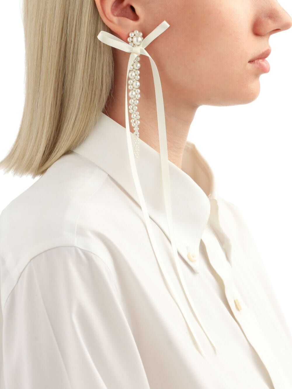 Simone Rocha Women Bow Ribbon Drip Earrings - 5