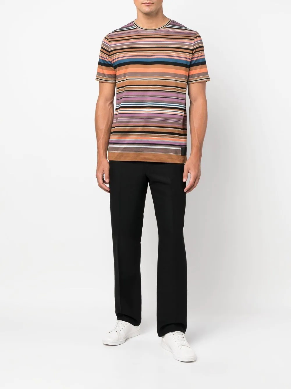 striped crew-neck T-shirt - 2