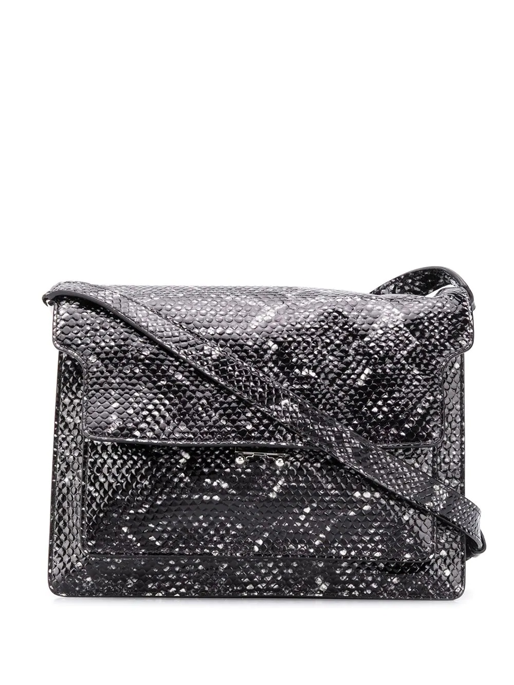 Trunk snakeskin-effect shoulder bag - 1