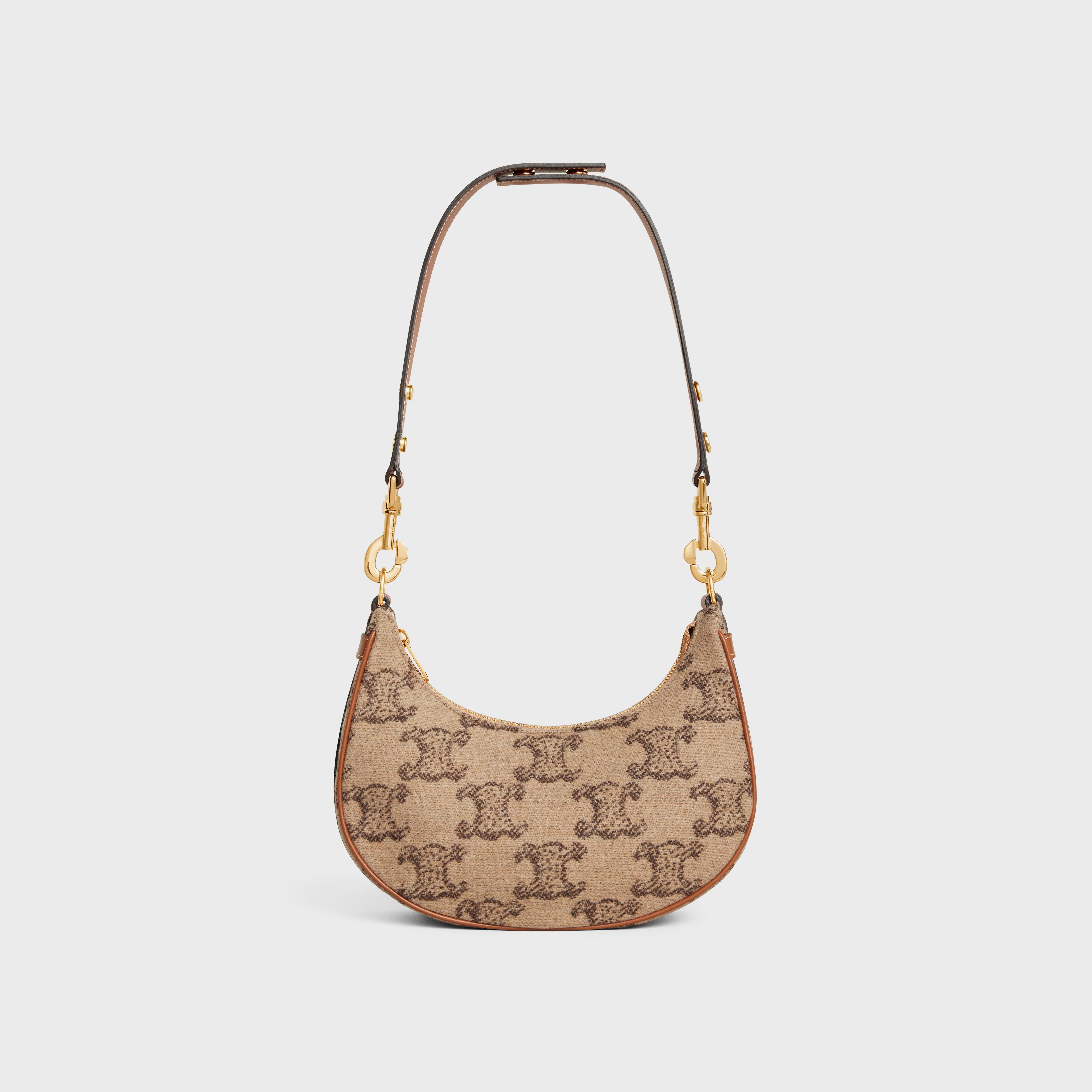 CELINE Medium Ava Strap Bag in textile with triomphe