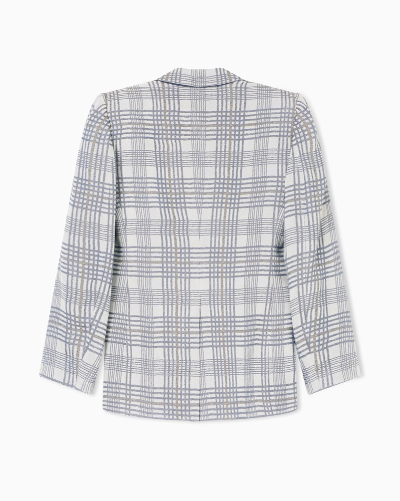 DOUBLE-BREASTED BLAZER IN A CHECK-MOTIF JACQUARD FABRIC 3