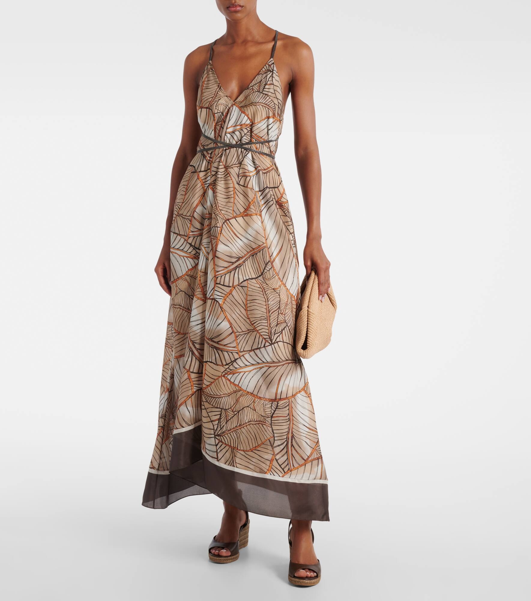 Printed silk maxi dress - 2