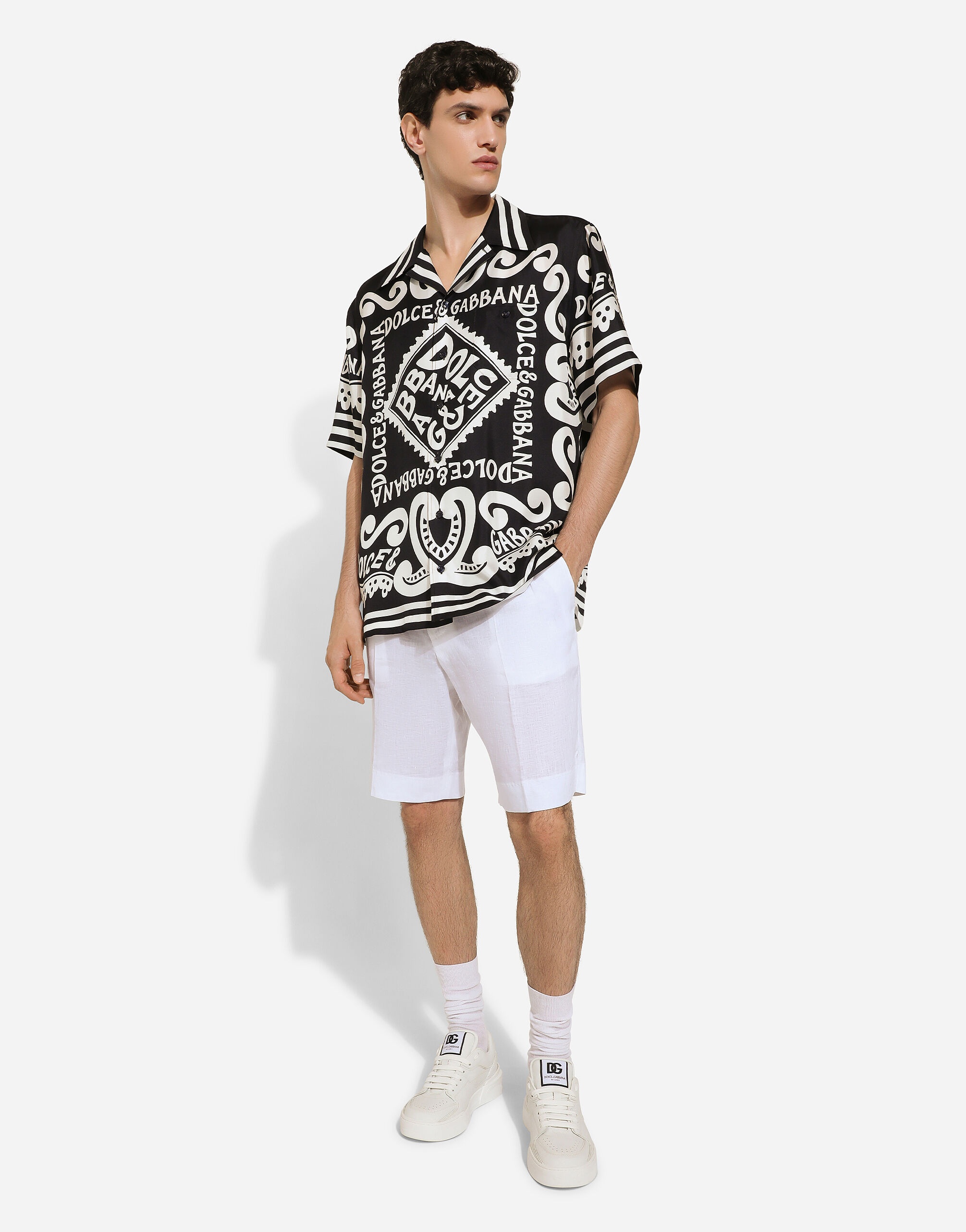 Dolce & Gabbana Marina-print silk Hawaii shirt | REVERSIBLE