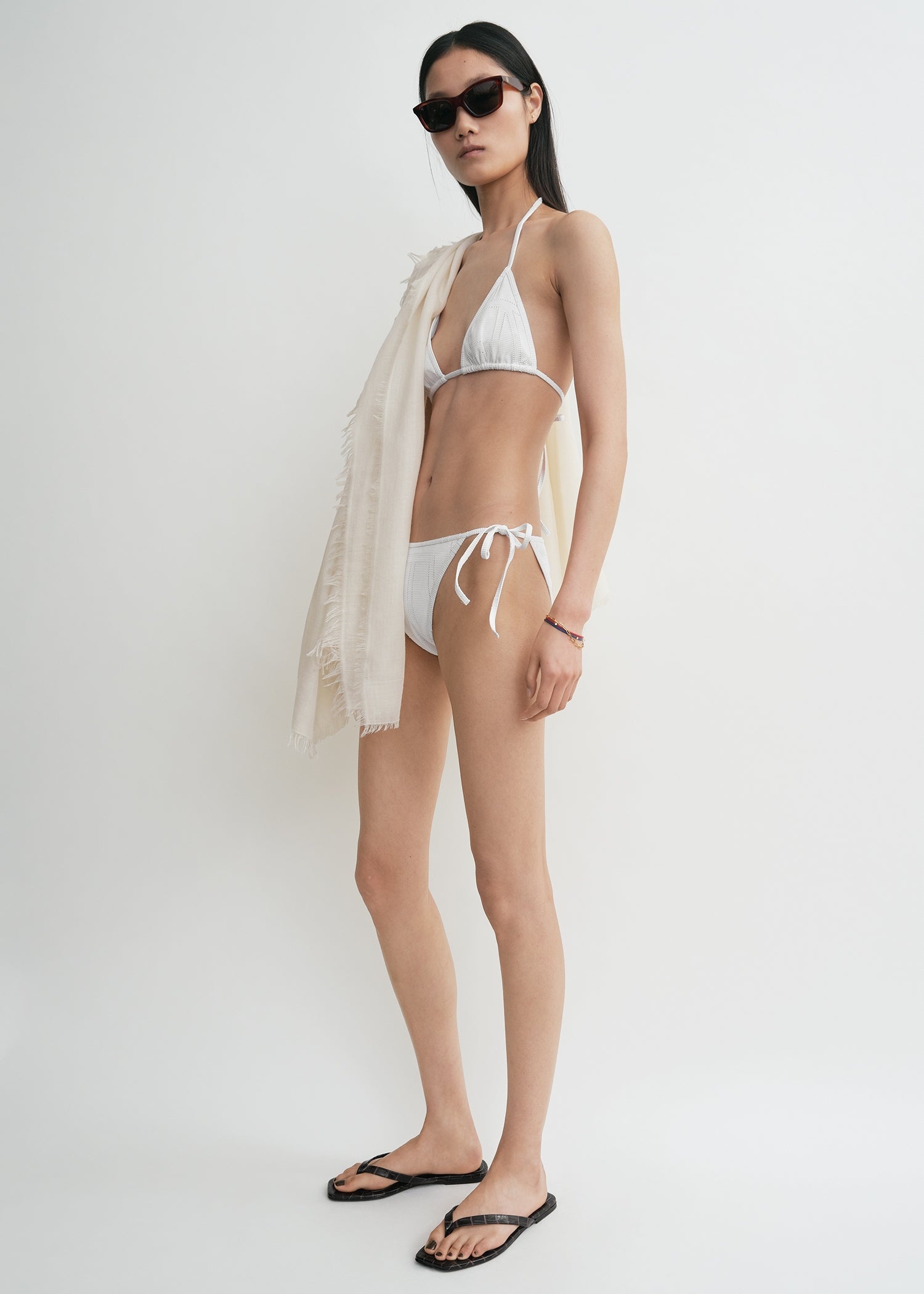 Monogram pointelle bikini bottoms white - 4