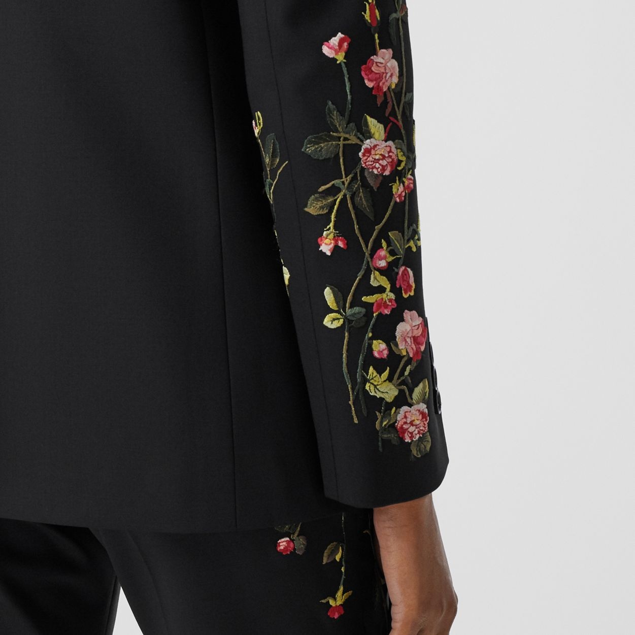 Embroidered Stretch Wool Tailored Jacket - 5