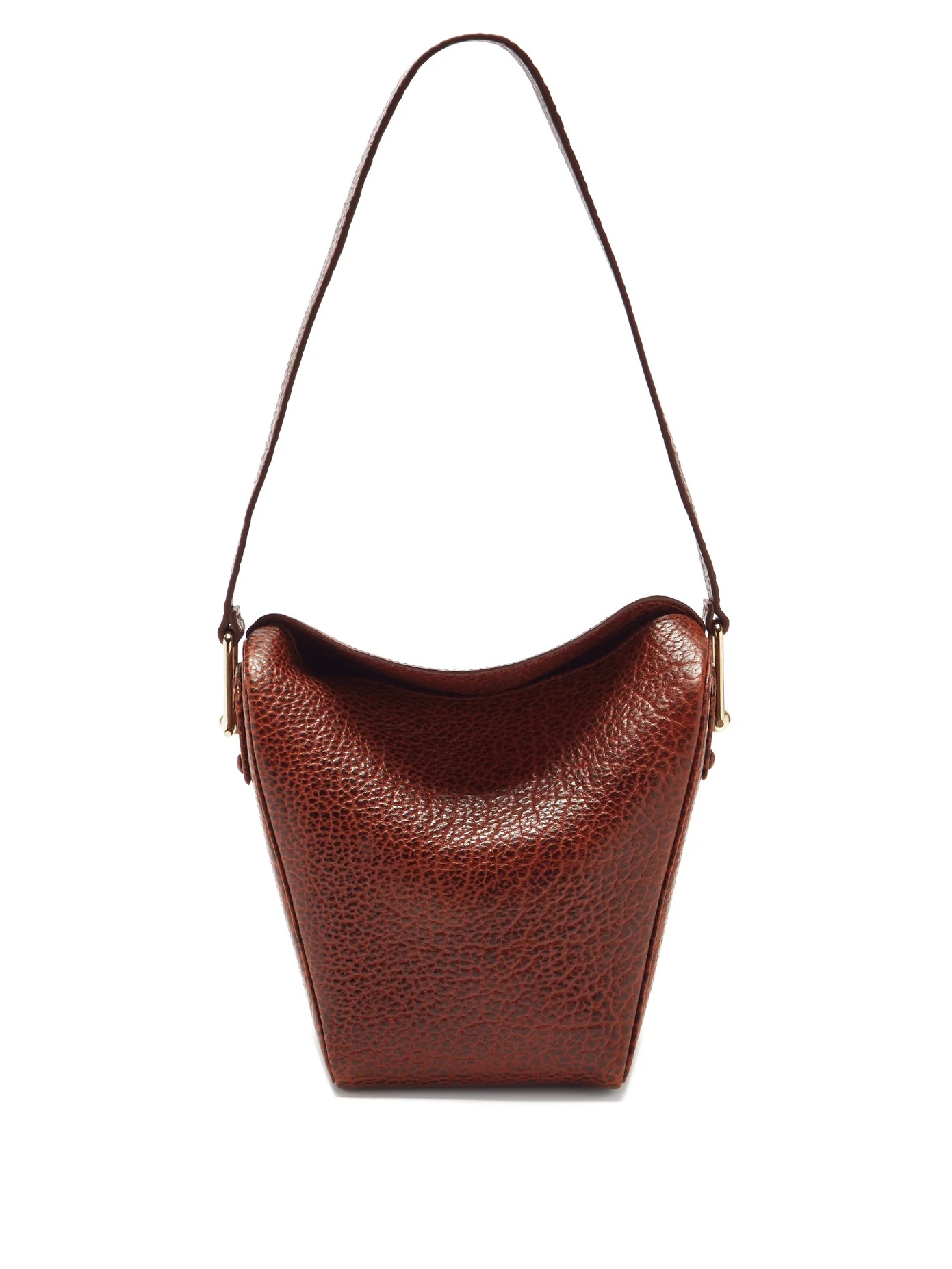 Folded small leather shoulder bag - 1