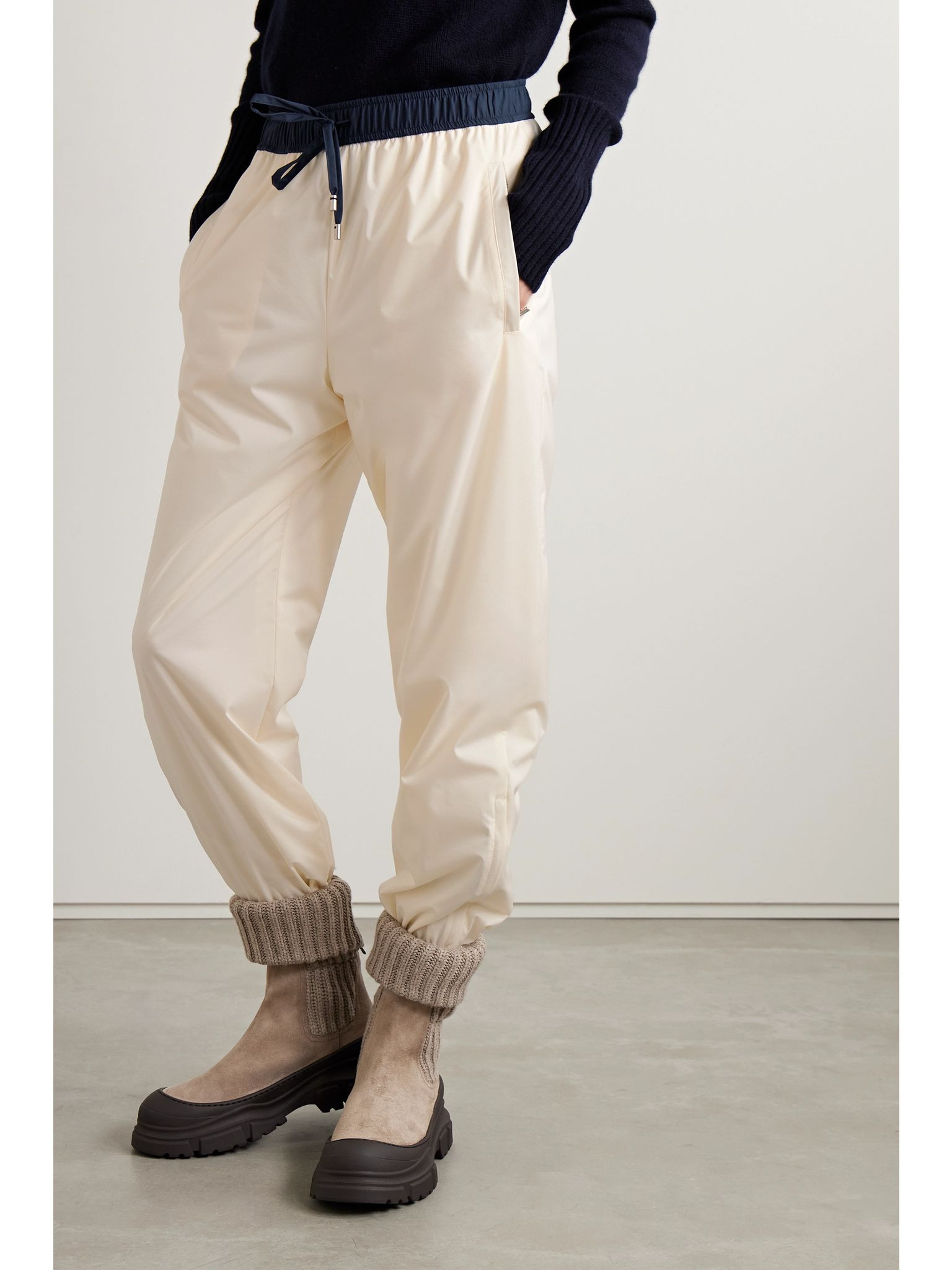 Keelan two-tone padded twill track pants Off-white - 3