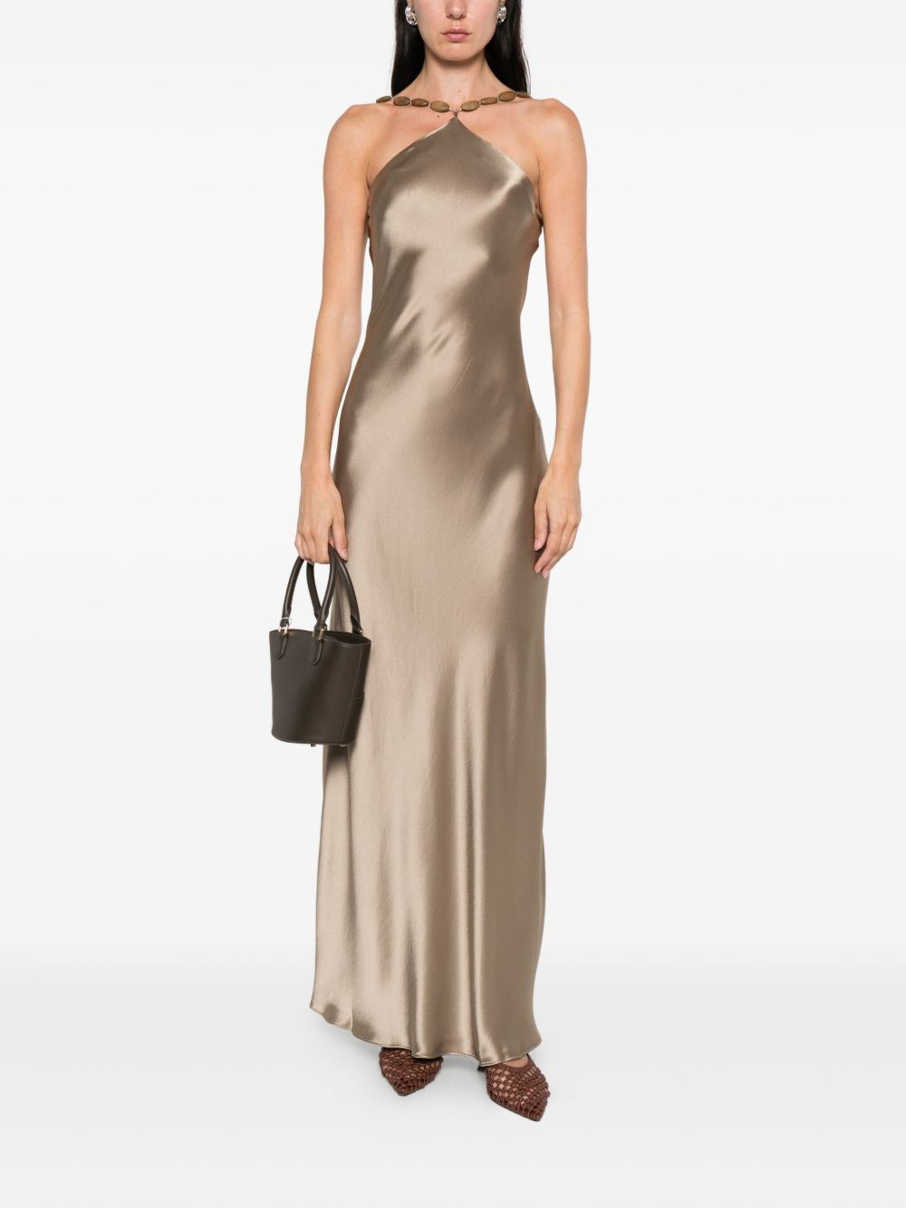 bead-embellished slip maxi dress - 2