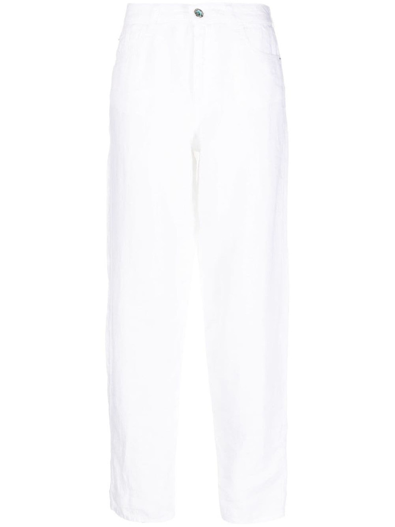 straight-leg linen trousers 1