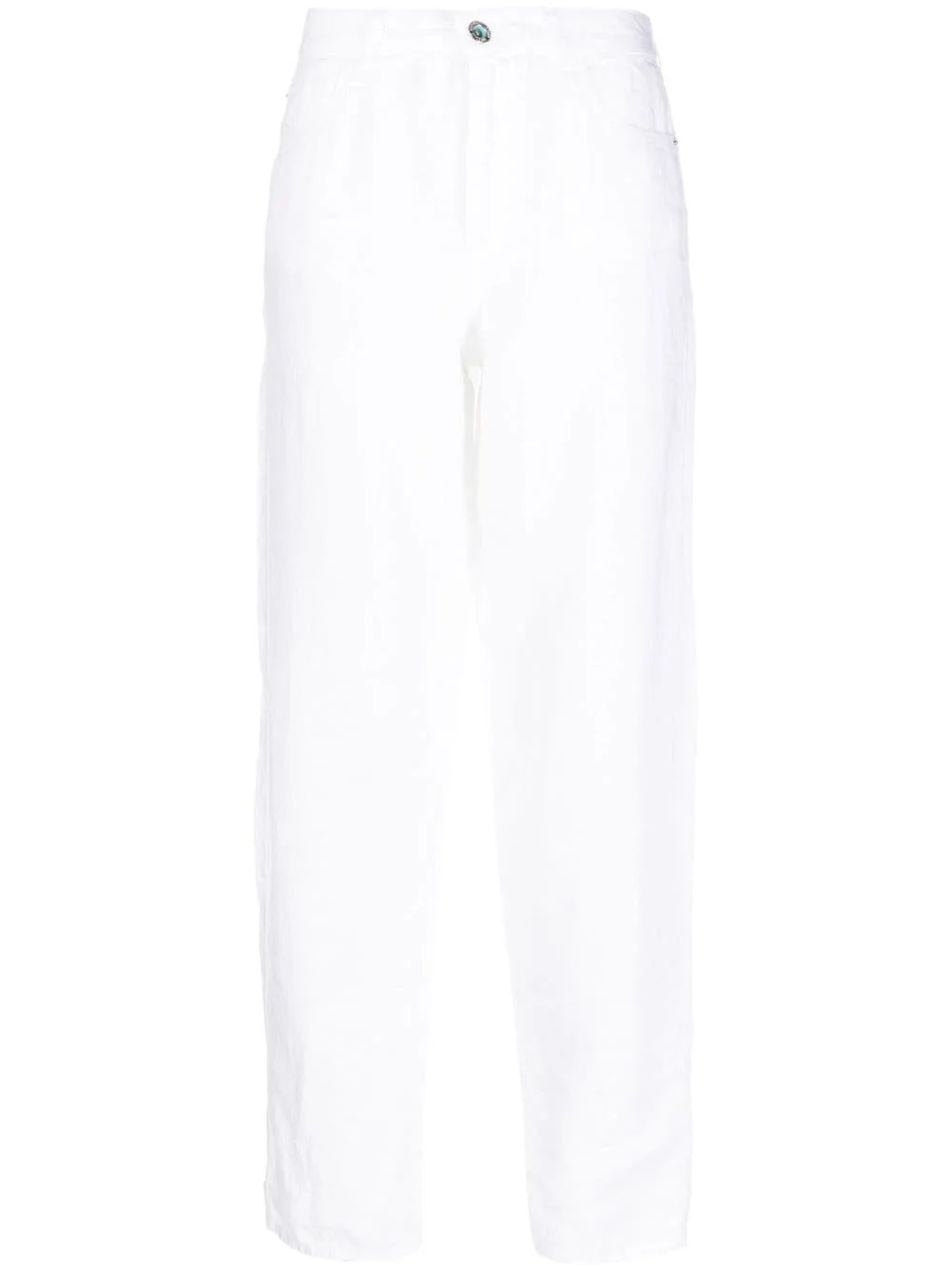 straight-leg linen trousers - 1