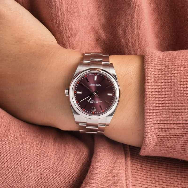 Rolex Oyster Perpetual 39MM Ref 114300 Red Grape Dial - 5