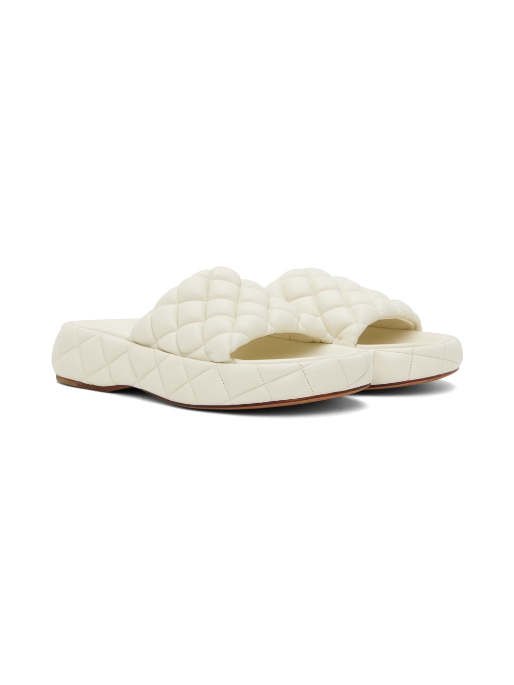 White Padded Sandals - 4
