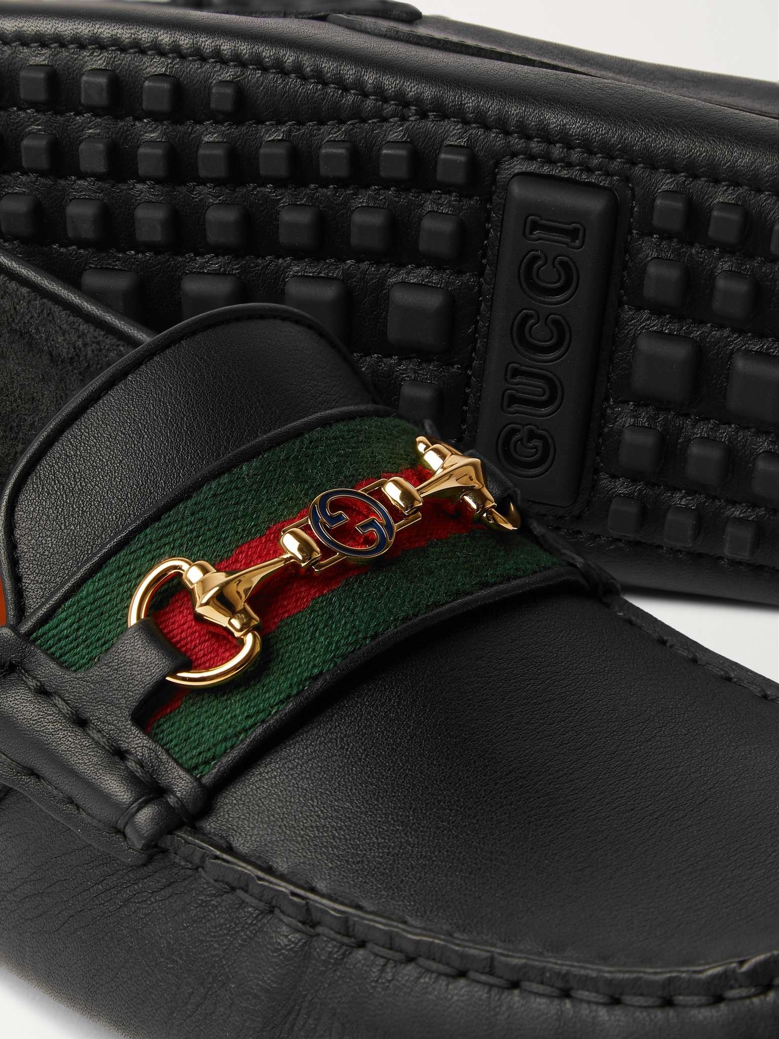 Men’s Gucci Ayrton Webstripe | Size 11.5 US Gucci Ayrton Web Striped Leather Driver Loafers Men main image 2