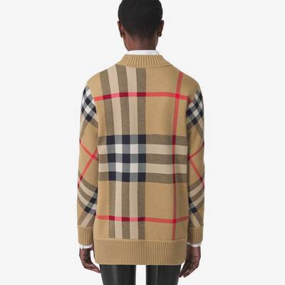 Burberry Check Technical Wool Jacquard Cardigan outlook
