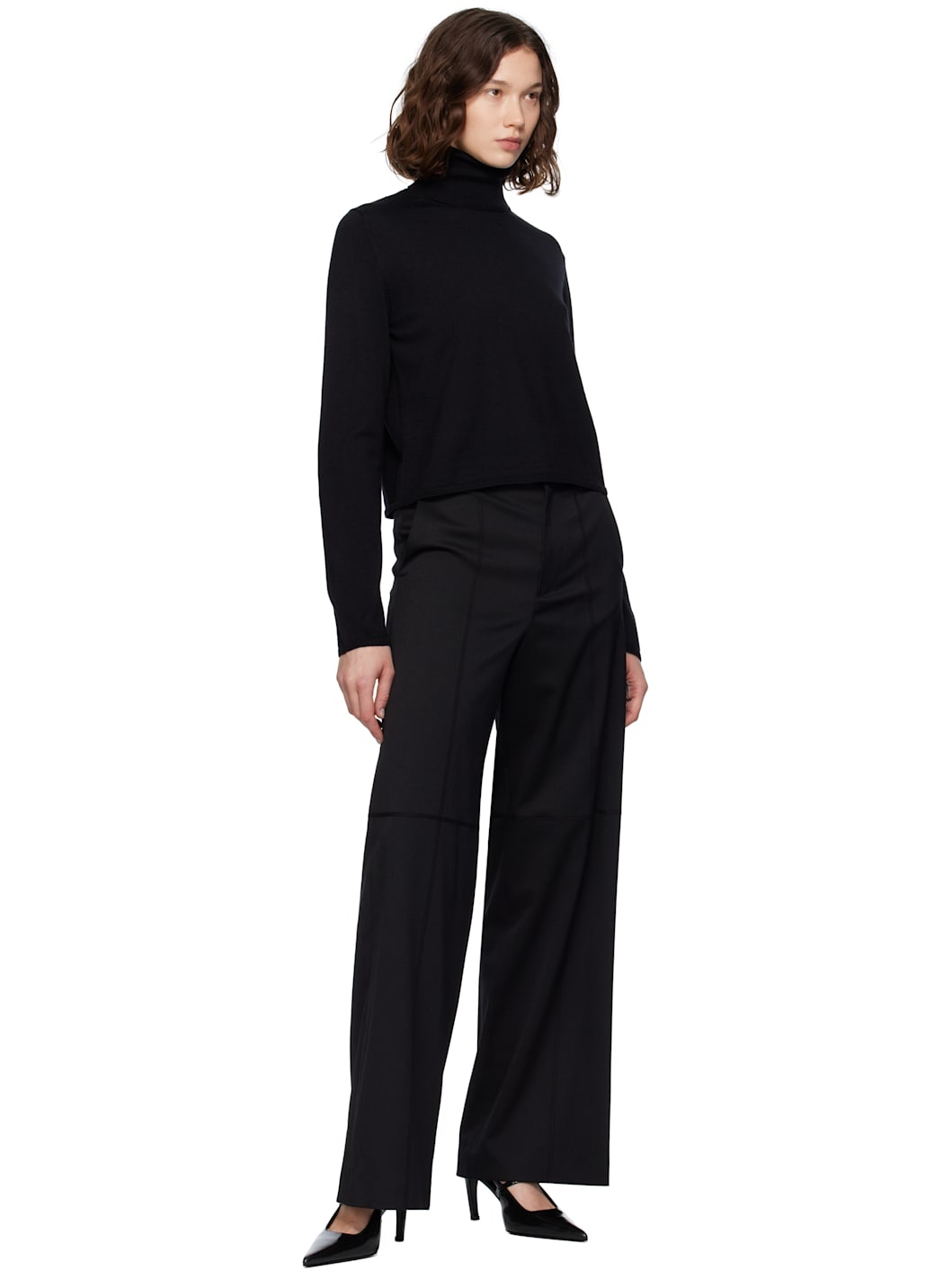 Black Tailoring Wool Trousers - 4