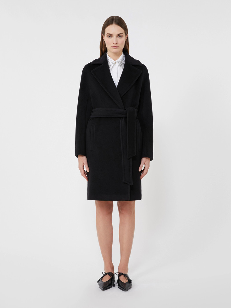 SCIRE Wool beaver cloth robe coat - BLACK 3