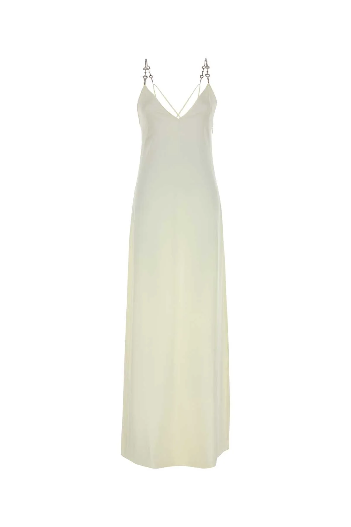Gucci Women Ivory Satin Long Dress - 1