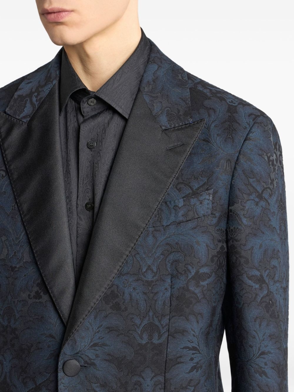 floral-jacquard blazer - 4