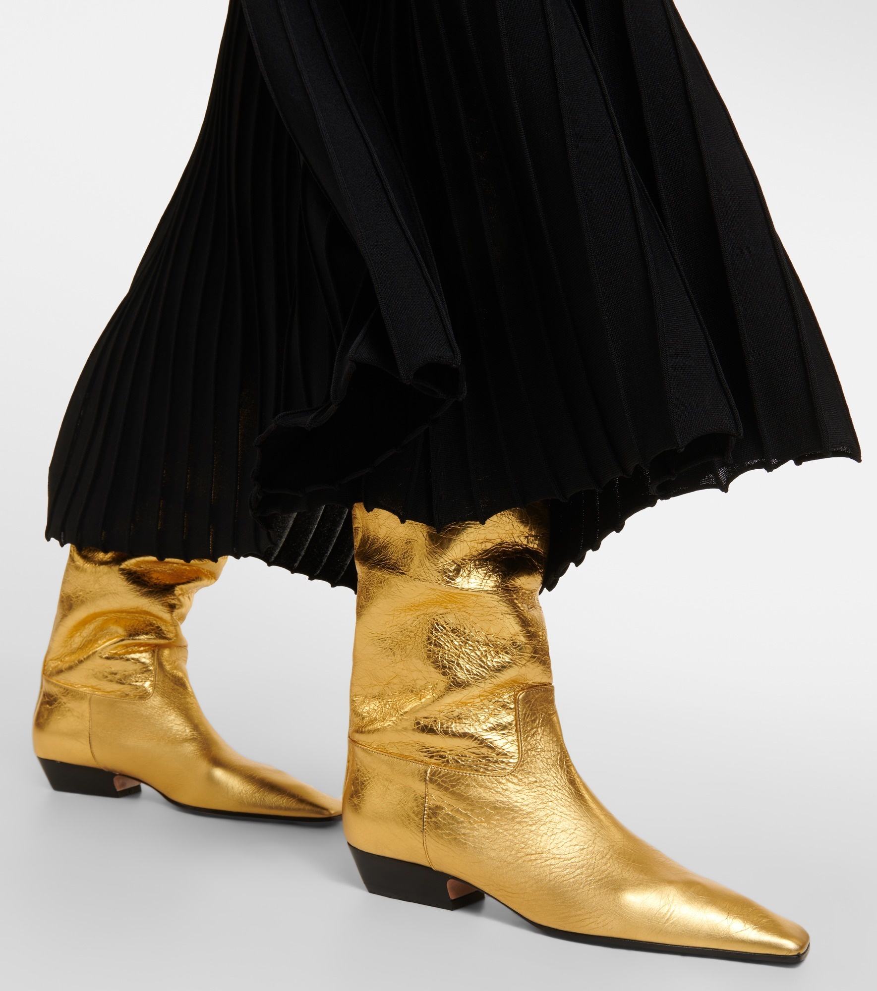 Marfa metallic leather knee-high boots - 4