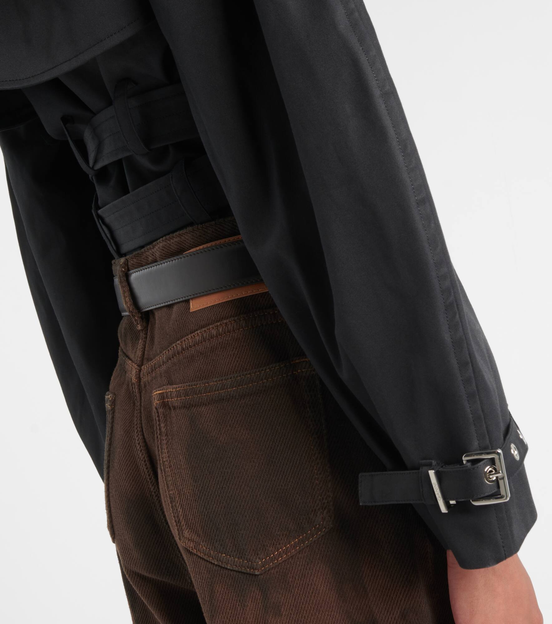 Belted cropped cotton jacket - 4