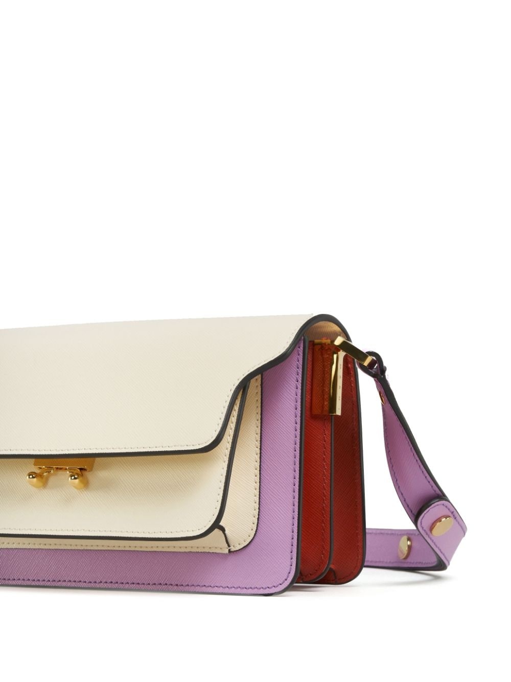 colour-block Saffiano leather shoulder bag - 5