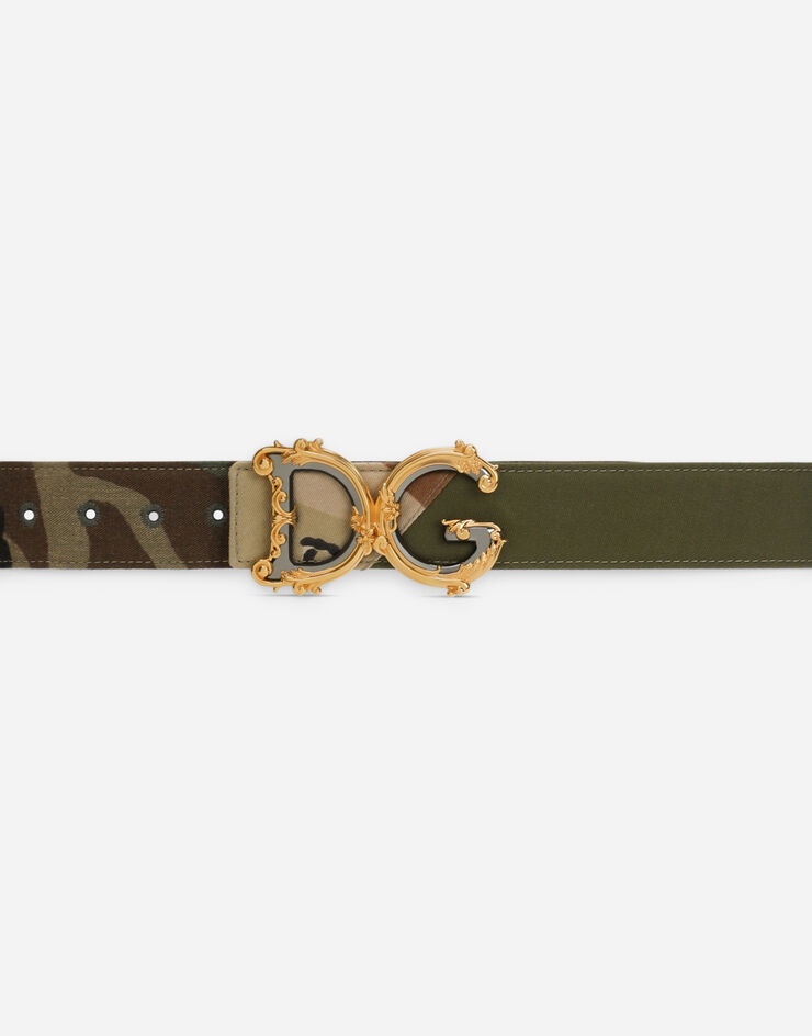 Camouflage patchwork belt with baroque DG logo - 4