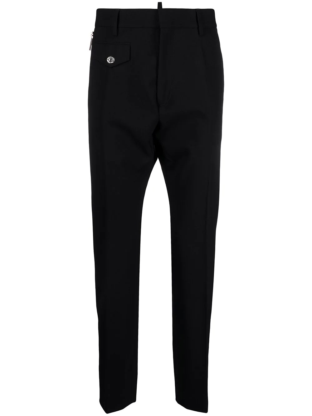 straight-leg wool trousers - 1