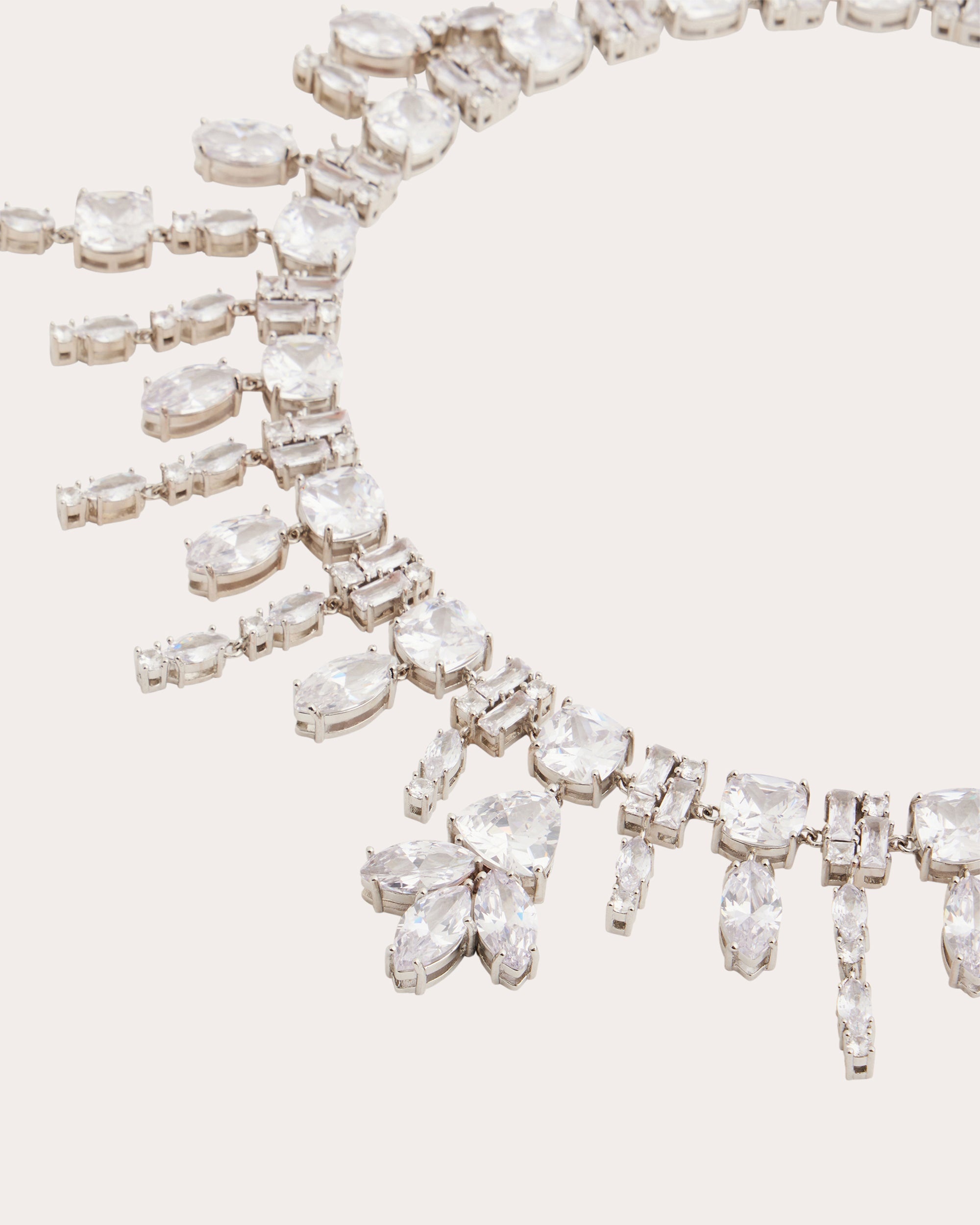 Silver-Tone Crystal Chandelier Necklace - 3